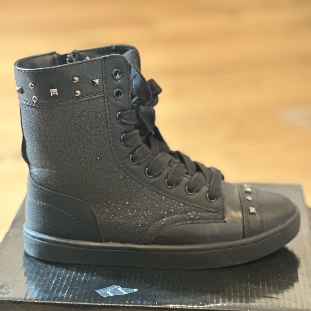 Pastry Black Glitter Kids Sneakers